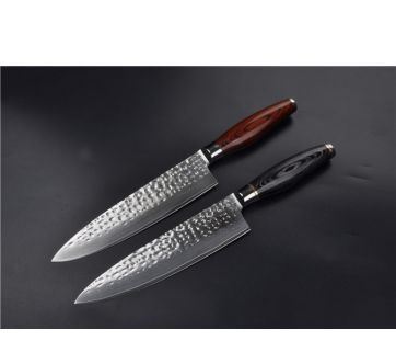大马士革钢VG10-8寸锤纹浪花纹厨刀